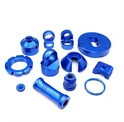 Bộ phận tiện đầu nối nhôm Anodized xanh
